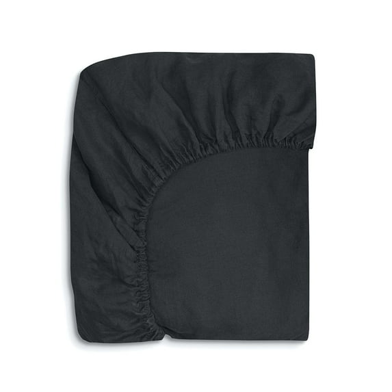Cotton Sheet Twin-XXL Size 1 PC Fitted Sheet Only with 18" Inch Deep Pocket - Satin Soft 100% Egyptian Cotton & 600TC, Bottom Sheets & Mattress Covers - Black Solid.