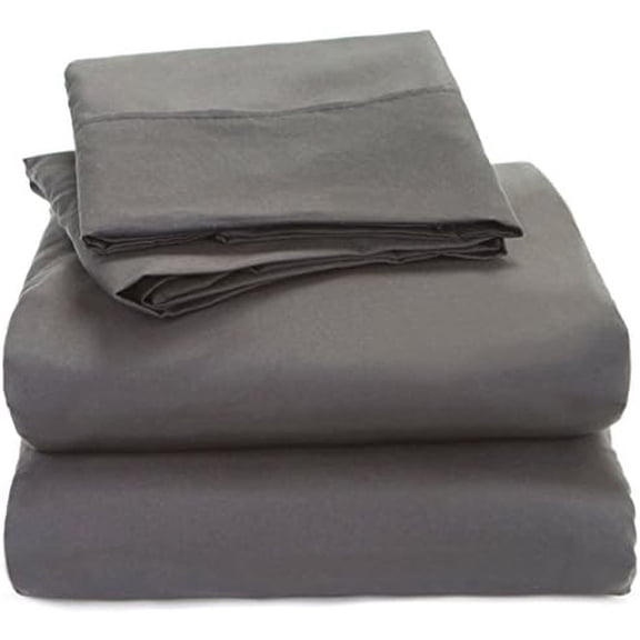 Cotton Sheets - 4-Piece Sheet Set for King Size 76"X80" Elephant Grey Solid 100% Egyptian Cotton 600 Thread Count (16" Drop) Bed Sheets, Hotel Bedding, Super Soft and Cozy Made.$$Bedding