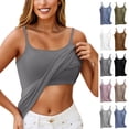 thumbnail image 1 of Cotton Shelf Bra Camisole Tops for Women Adjustable Spaghetti Strap Tank Top Summer Cami Shirt Black 3XL, 1 of 7