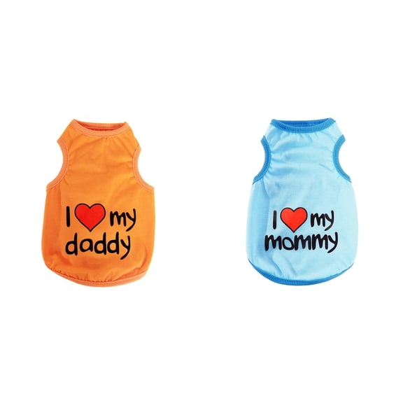 Cotton Shirts for Small Dogs – Sleeveless I Love My Daddy & Daddy’S Girl Dog Clothes – Breathable Summer Pet Apparel Stretchy and Stylish Puppy T Shirts,C,Xxl