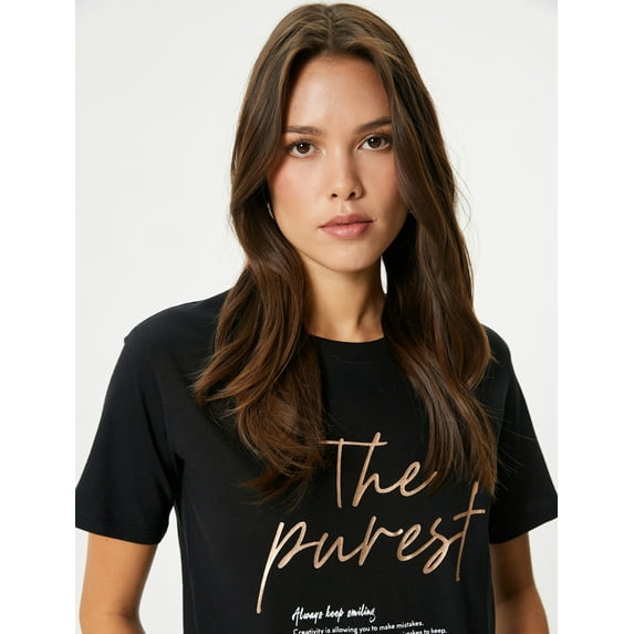 Cotton Short Sleeve Crew Neck Printed T-Shirt