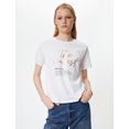 thumbnail image 1 of Cotton Short Sleeve Crew Neck Printed T-Shirt, 1 of 6