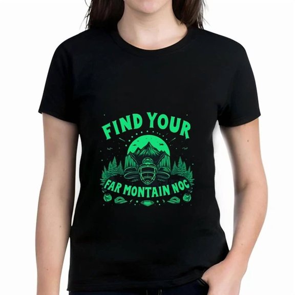 Cotton Short Sleeve T-Shirt Green Mountain Range