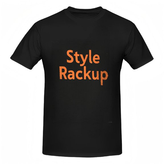 Cotton Short Sleeve T-Shirt for Men & Women - Stylish ' Style Rackup ' Graphic Tee in Orange - Casual Round Neck Top