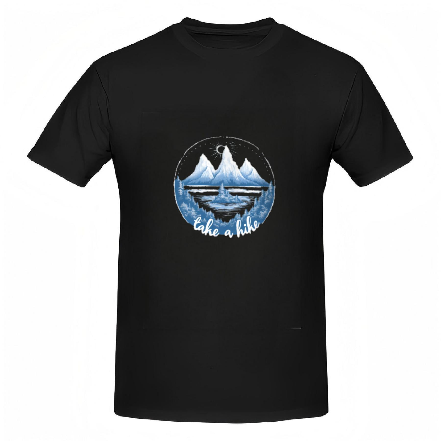 Cotton Short Sleeve T-Shirt for Women - Black Tee with Circular ...