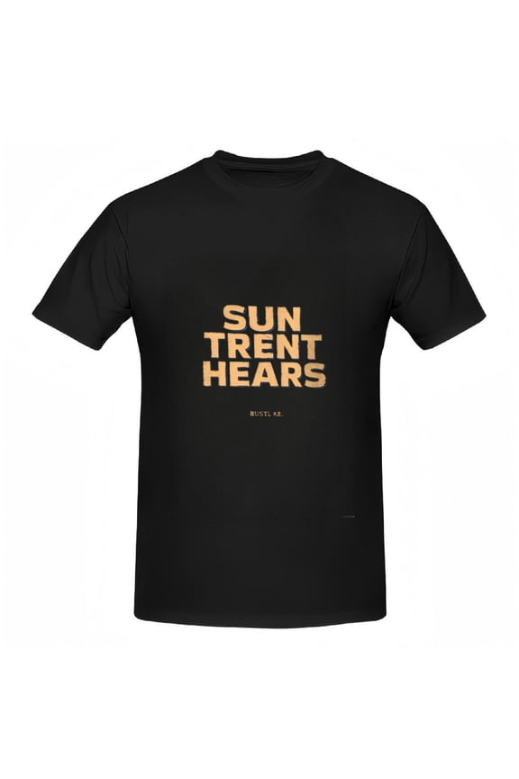 Cotton Short Sleeve T-Shirt for Women - Bold ' SUN TRENT HEEARS ' Graphic Design with ' BUNL PE ' Accent Casual Tee Top