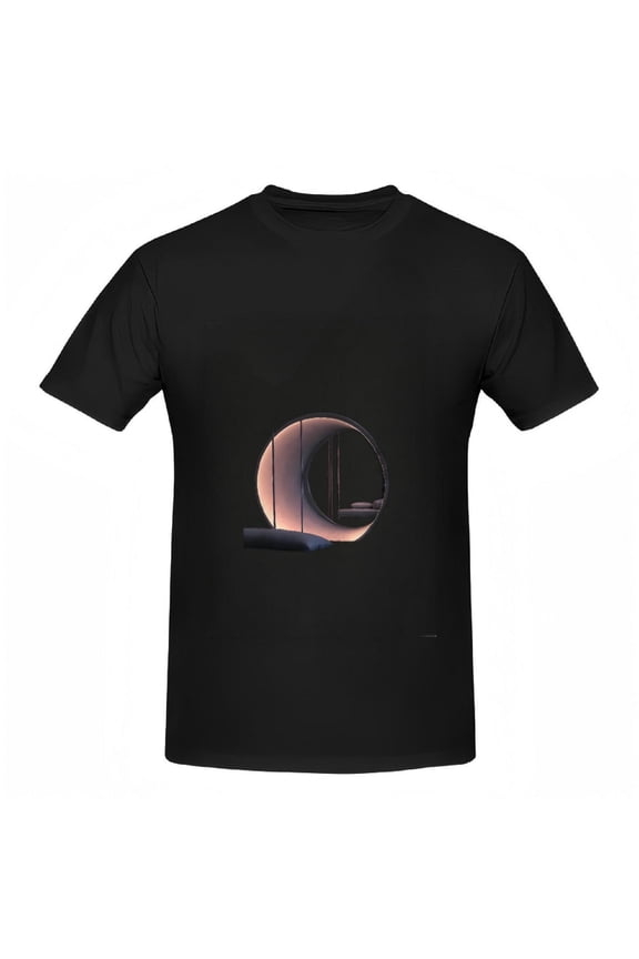 Cotton Short Sleeve T-Shirt for Women - Cozy Modern Interior Scene Print Minimalist Design Warm Aesthetic Tee Top