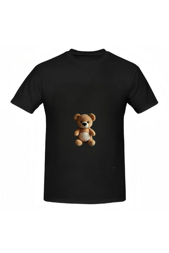 Cotton Short Sleeve T-Shirt for Women - Cute Print Design on Black Background - Stylish Tee Top