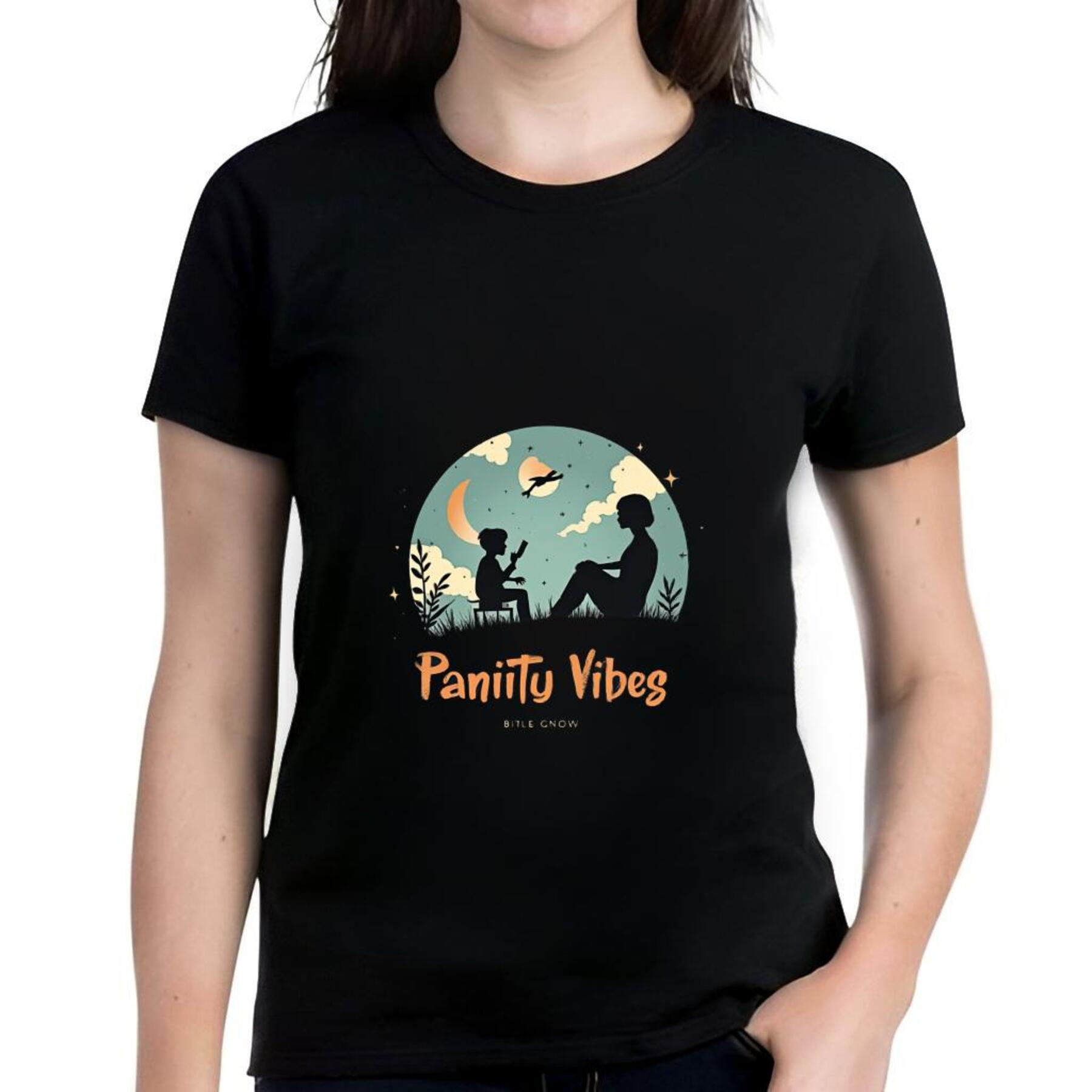 Cotton Short Sleeve T-Shirt for Women - ' Panity Vibes ' Graphic Tee ...