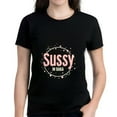 thumbnail image 1 of Cotton Short Sleeve T-Shirt for Women - " SUSY IN BAKA " Bold Pink Design with Dots & Circular Outline, 1 of 5