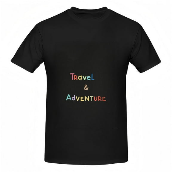 Cotton Short Sleeve T-Shirt for Women - " Travel & Adventure " Rainbow Gradient Design Tee Top