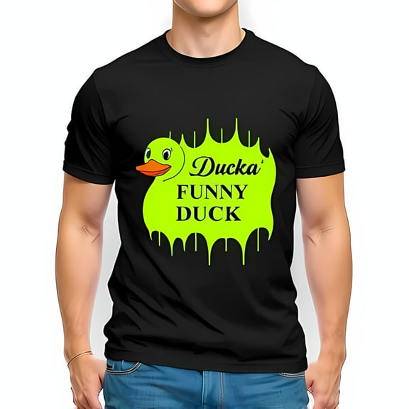 Cotton Short Sleeve T-Shirt with Melting Cartoon Design in Vibrant Green - Fun and Playful Graphic Tee