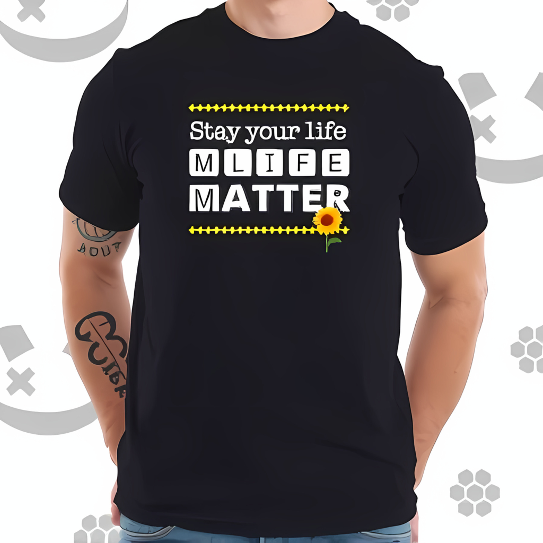 Cotton Short Sleeve T-Shirt with Positive Message 