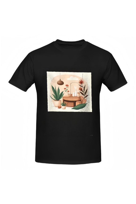 Cotton Short Sleeve T-Shirts for Women - Nature-Inspired Patterns Cozy and Simple Tee Tops for a Warm Serene Look