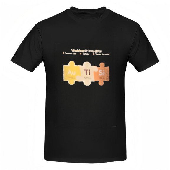 Cotton Short Sleeve Tee for Women - Unique Puzzle Piece Design & " Ti " with Bright Yellow & Orange Colors - Fun & Stylish
