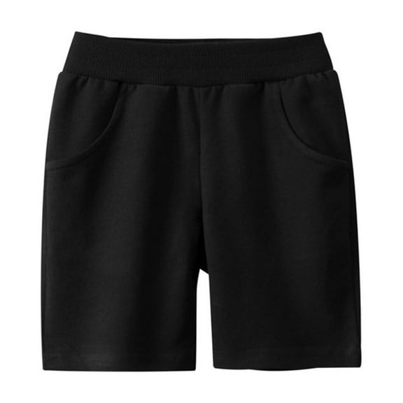 Cotton Shorts for Girls New Toddler Boy Girl Cotton Outfit Summer Casual Elastic Shorts Pull on Bottoms Cropped Short Pants Black 6 Years