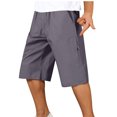 thumbnail image 1 of Cotton Shorts for Men L-5X Big and Tall Plus Size Drawstring Elastic Waist Straight Wide Leg Solid Athletic Workout Cargo Short with Pockets, 1 of 7
