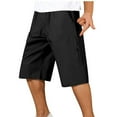 thumbnail image 1 of Cotton Shorts for Men L-5X Big and Tall Plus Size Drawstring Elastic Waist Straight Wide Leg Solid Athletic Workout Cargo Short with Pockets, 1 of 7