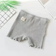 thumbnail image 1 of Cotton Shorts for Girls Size 2-10 Ribbed Elastic High Waisted Underwear Boyshorts Toddlers Kids Casual Solid Stretchy Slim Under Dress Short, 1 of 5