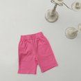 thumbnail image 1 of Cotton Shorts for Girls with Pockets Size 2-8 Straight Leg Bermuda Short Toddlers Kids Casual Solid Elastic High Waisted Half Pants, 1 of 3
