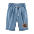 thumbnail image 1 of Cotton Shorts for Women Casual Summer Bermuda Shorts Knee Length Sweatpants Loose Fit Lounge Shorts with Pockets, 1 of 6