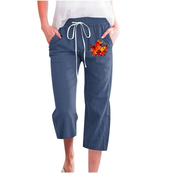 Cotton Shorts for Women Dgankt Women's Linen Cotton Casual Pants Casual Elastic Waist Loose 3/4 Pants Summer Clothes for Women