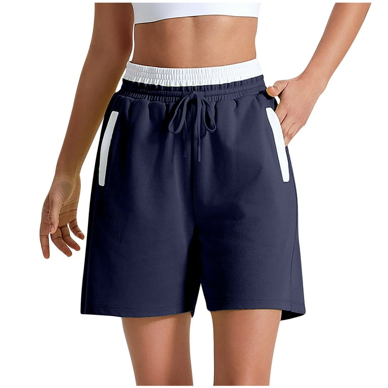 Womens navy cotton shorts outlet