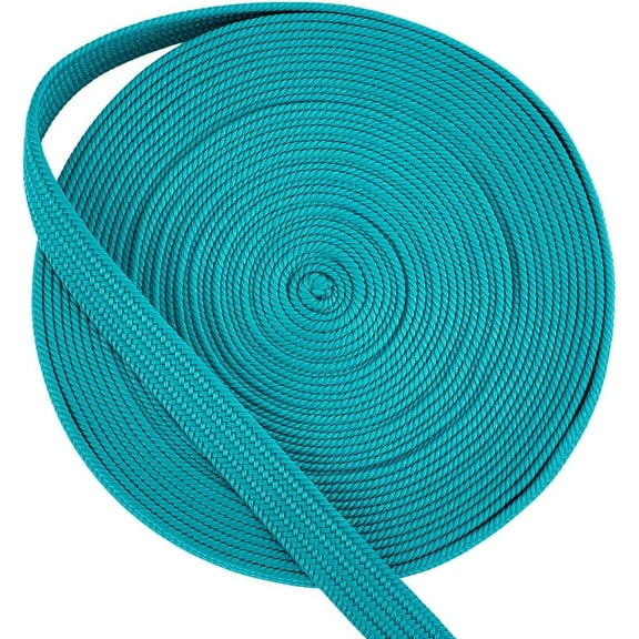 Cotton & Silk Blended Yarns Cord for Handle Flat Turquoise 13mm