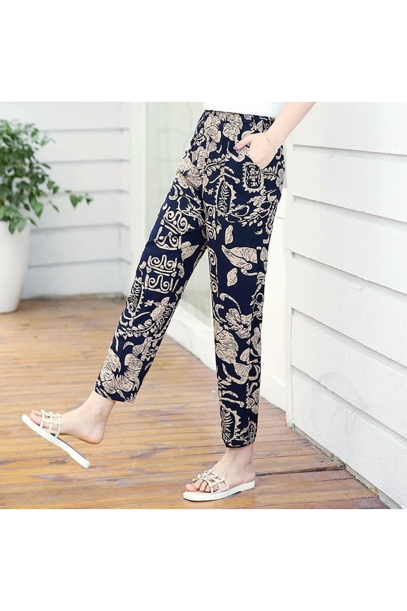 Cotton Silk Flower Pants Thin Section