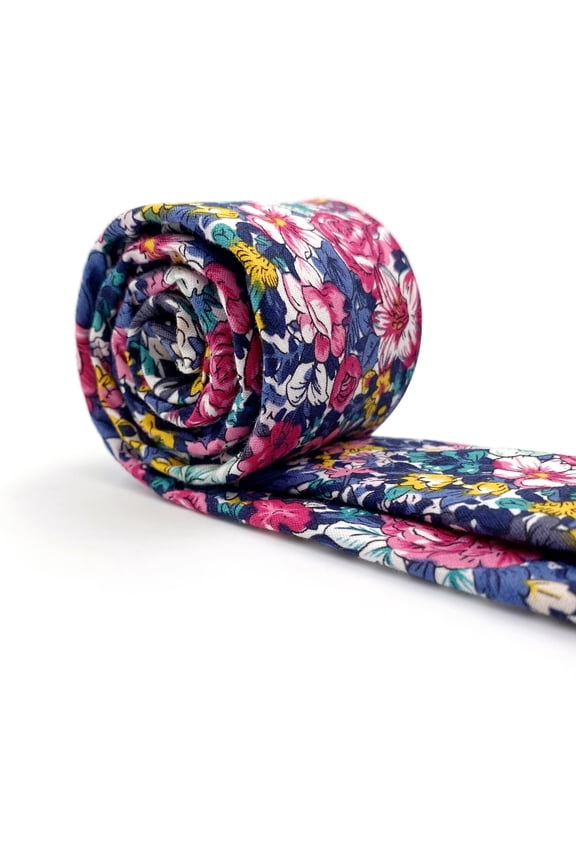 Cotton Silk Ties for Men Skinny Necktie Printed Floral Cot17