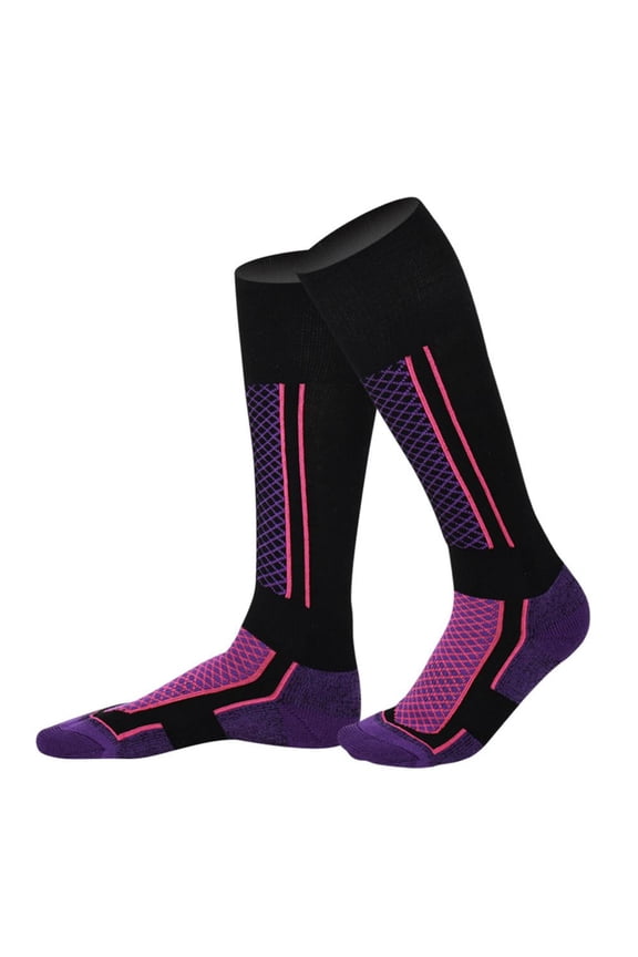 Cotton Ski Socks with 360-Degree Compression, Anti-Slip, and Breathable Features for Cold Ski Conditions