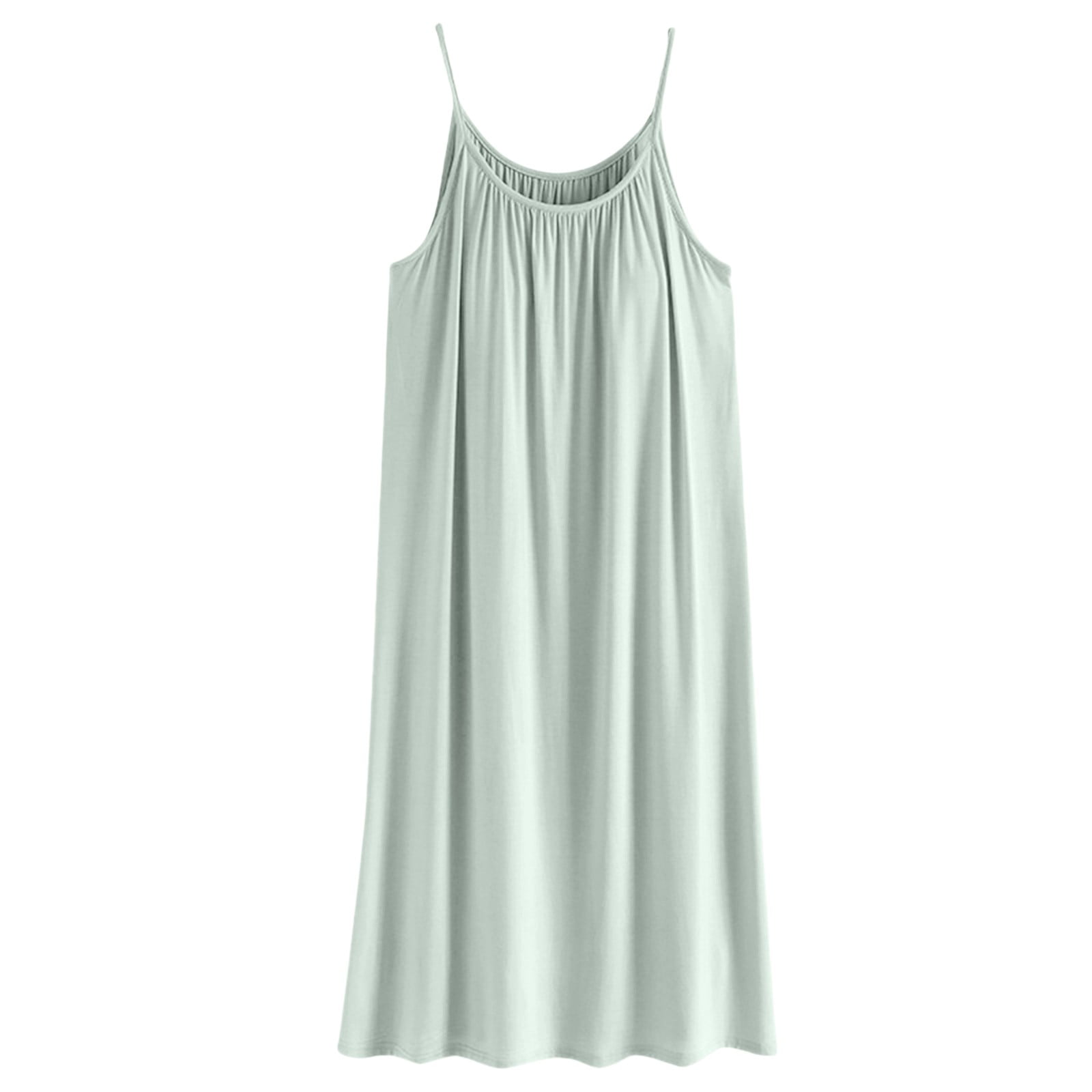 Solid Color Dress with Suspenders
