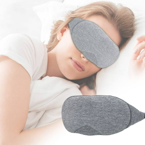 Cotton Sleep Eye Mask - Updated Design Light Blocking with Adjustable Nose Bridge, Soft and Comfortable Night Eye Mask for Men Women, Eye Blinder for Shift Work, Grey