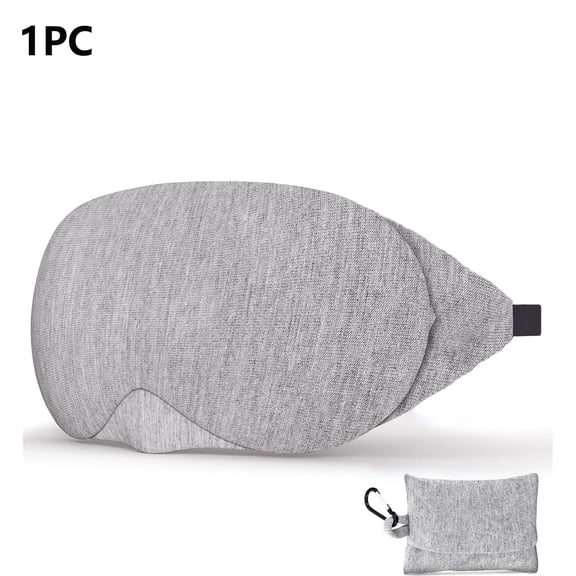 OFEFE Cotton Sleep Eye Mask with Adjustable Nose Bridge - Premium Light Blocking Night Mask for Men & Women, Soft Comfortable Eye Blinder for Shift Work & Travel, Includes Travel Pouch (Grey, 1PC)