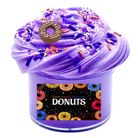 Cotton Slime Putty 70ml Stress Relief Toy Soft Swirl Texture with Sprinkle Charms Donut Theme Sensory Play
