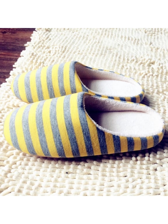 Cotton Slippers For Men & Women,Cozy Memory Foam Slippers with Fuzzy Plush Wool-Like Lining, Slip on Clog House Shoes with Indoor Outdoor Rubber Sole