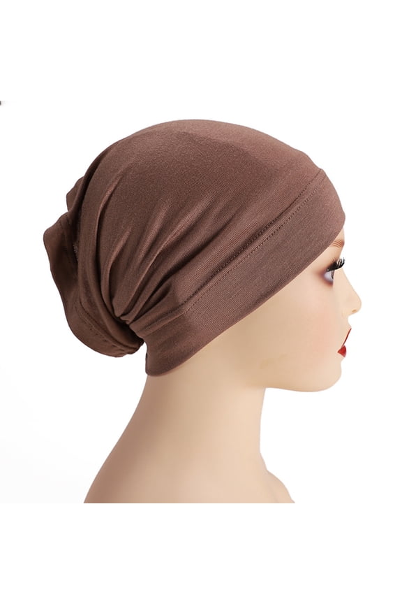 Cotton Slouchy Beanie Hat Hijab Undercap Scarf Headwear Unisex Head Wrap Tube Hat Women Stretch Under Caps Baggy Lightweight Beanie for Women QURATI F