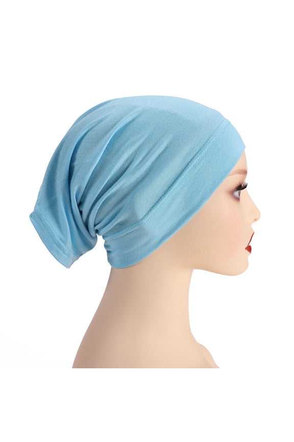 Cotton Slouchy Beanie Hat Hijab Undercap Scarf Headwear Unisex Head Wrap Tube Hat Women Stretch Under Caps Baggy Lightweight Beanie for Women QURATI U