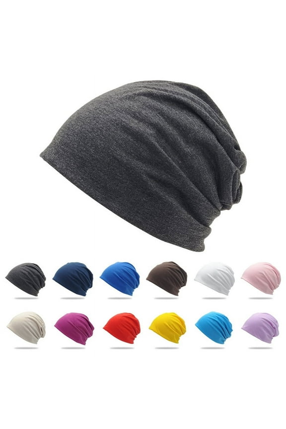 Cotton Slouchy Beanie Hip-Hop Soft Lightweight Running Beanie Adult Dwarf Hats Chemo Cap for Men Women