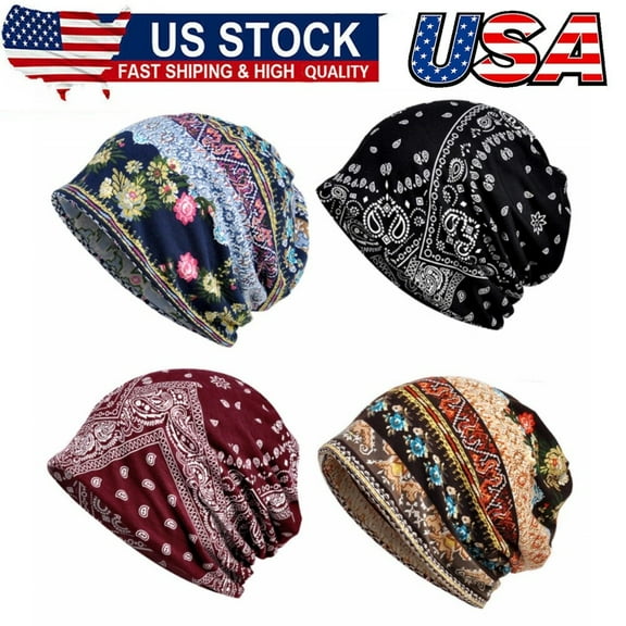 Cotton Slouchy Beanie Hip-Hop Soft Lightweight Running Beanie Adult Skull Hats