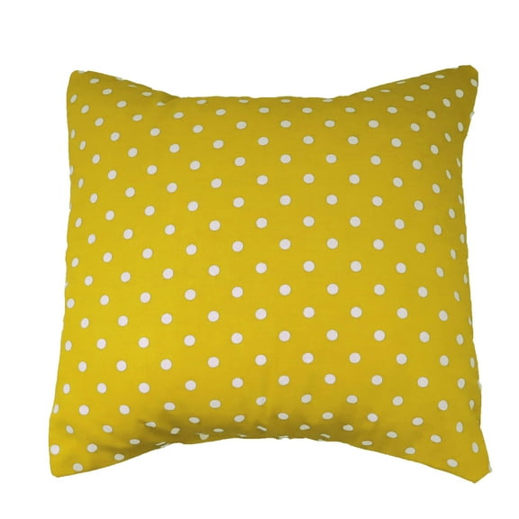 Cotton Small Polka Dots Decorative Throw Pillow/Sham Cushion Cover White on Yellow