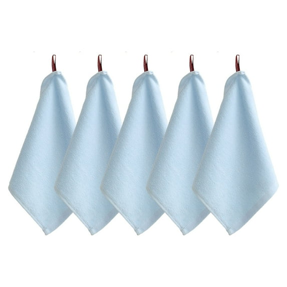 Cotton Small Square Towel 10X10 Inch, Ultra-Absorbent Lint-Free Guest Hand Towel, Soft Reusable Washcloth for Bathroom Kitchen Travel, Solid Color Mini Cotton , 5 25*25Cm Small Cotton Square Towels