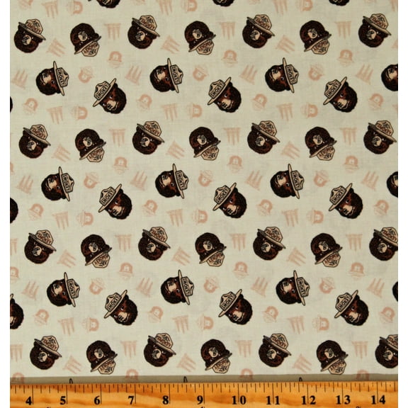 Cotton Smokey The Bear Animals Wilderness Woods Forest Trees Cream Cotton Fabric Print by the Yard (C14641-CREAM)