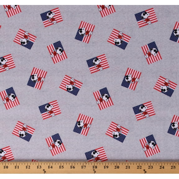 Cotton Snoopy Joe Cool Patriotic USA United States of America Fourth fo July Cotton Fabric Print by the Yard (71043-R320710)