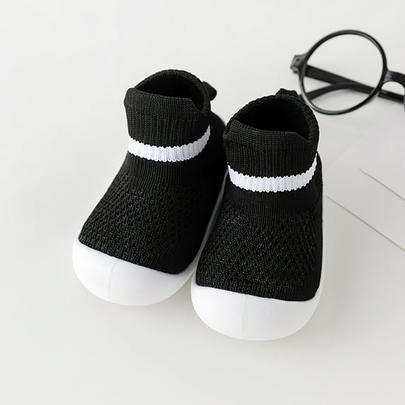 Cotton Sock Shoes Non Skid Soft Rubber Sole Sock Shoes Toddler Walking Shoes for Baby Girls Boys 6-12 Months