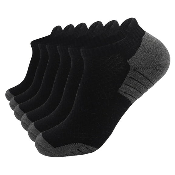 Cotton Socks for Men, Audhol No Show Socks Men Breathable Low Cut Ankle Casual Cotton Socks Men and Women Athletic Running Socks 6 Pairs Socks for Men Black XL