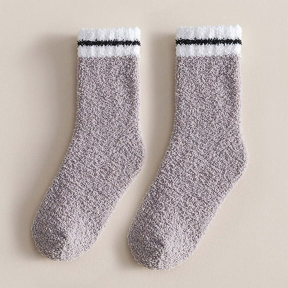 Cotton Socks for Women Ankle, Women's Thick Warm Wool Socks Floor Sleep Socks Mid-Tube Socks New Lightweight Hiking Socks Women Style B-31 Coffee One Size