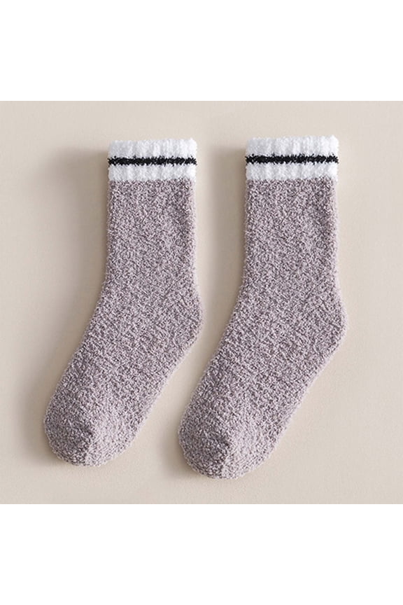Cotton Socks for Women Ankle, Women's Thick Warm Wool Socks Floor Sleep Socks Mid-Tube Socks New Lightweight Hiking Socks Women Style B-31 Coffee One Size
