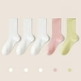 thumbnail image 1 of Cotton Socks for Women Ankle Thin New Women's Mid-Calf Solid Color Socks Comfortable Warm Breathable Multicolor Socks Style B-128 Pinky One Size, 1 of 3