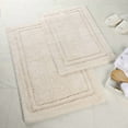thumbnail image 1 of Cotton Solid 2-Piece Cream Highly Absorbent Non-Slip Backing Bath Rug Set by Superior, 1 of 12